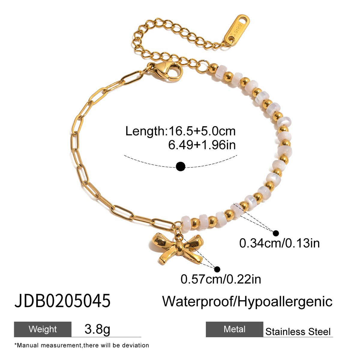 Damen Armband mit bunten Perlen und elegantem Schleifenmotiv Shop Nory