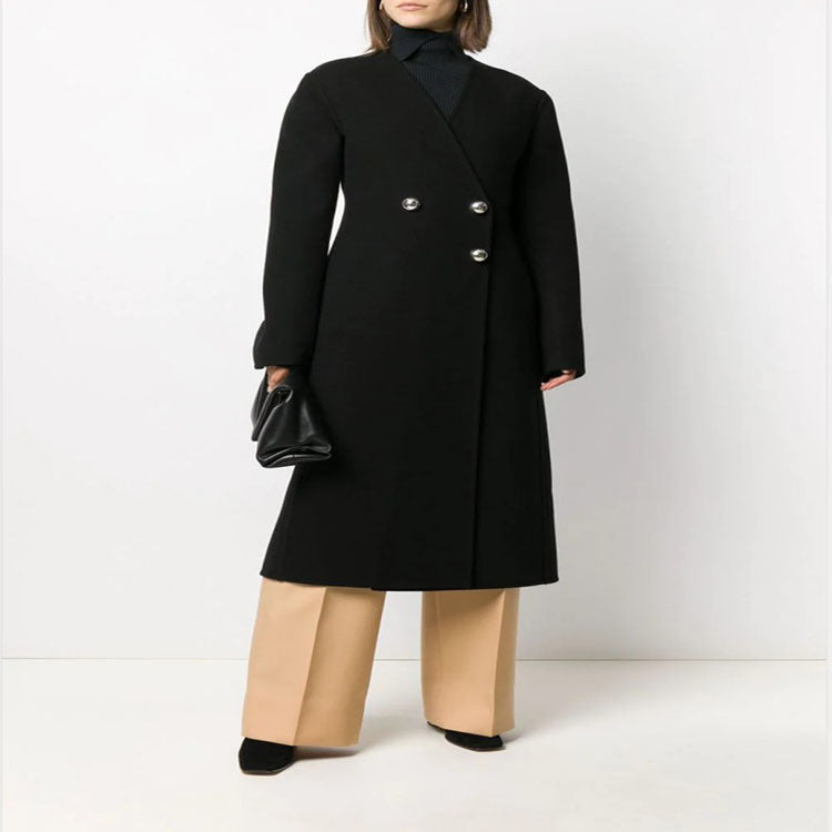 Damen Einreihiger Midimantel im Clean‑Tailoring mit dezenten Metallknöpfen und taillierter Naht Shop Nory