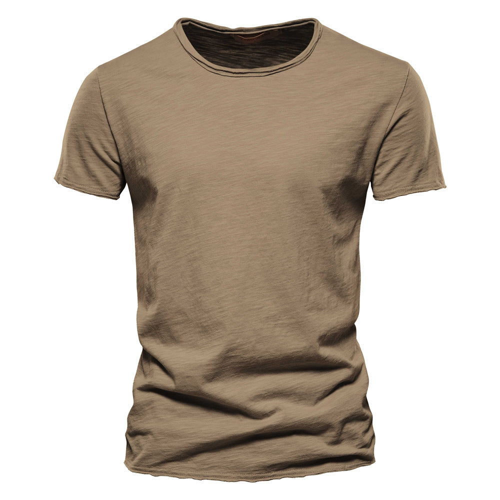 Herren nan leichtes Baumwollshirt mit Rundhalsausschnitt und schlanker Passform