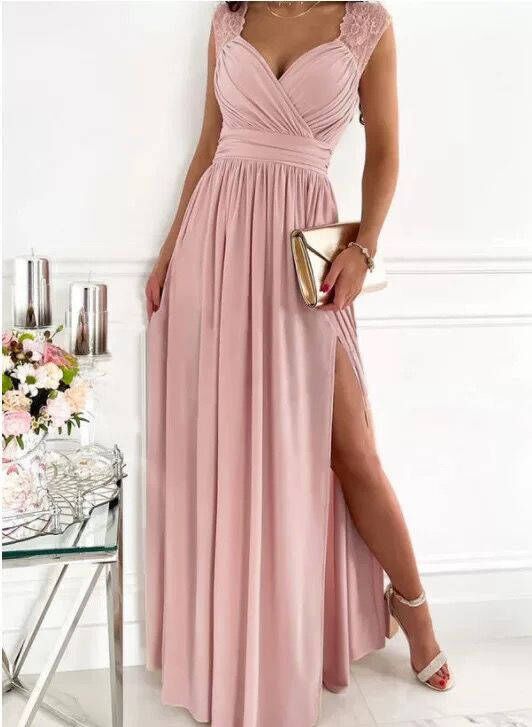 ShopNory | Damen Abendkleid mit elegantem V-Ausschnitt und Rüschendetails