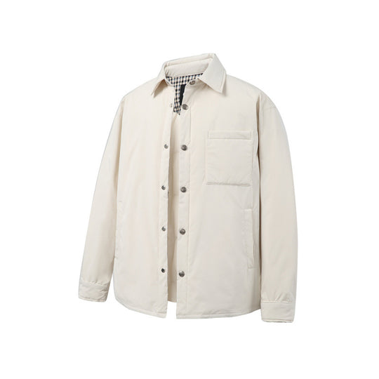 Unisex Boxy wattierte Hemdjacke mit Druckknöpfen, Brusttasche und Thermofutter Shop Nory