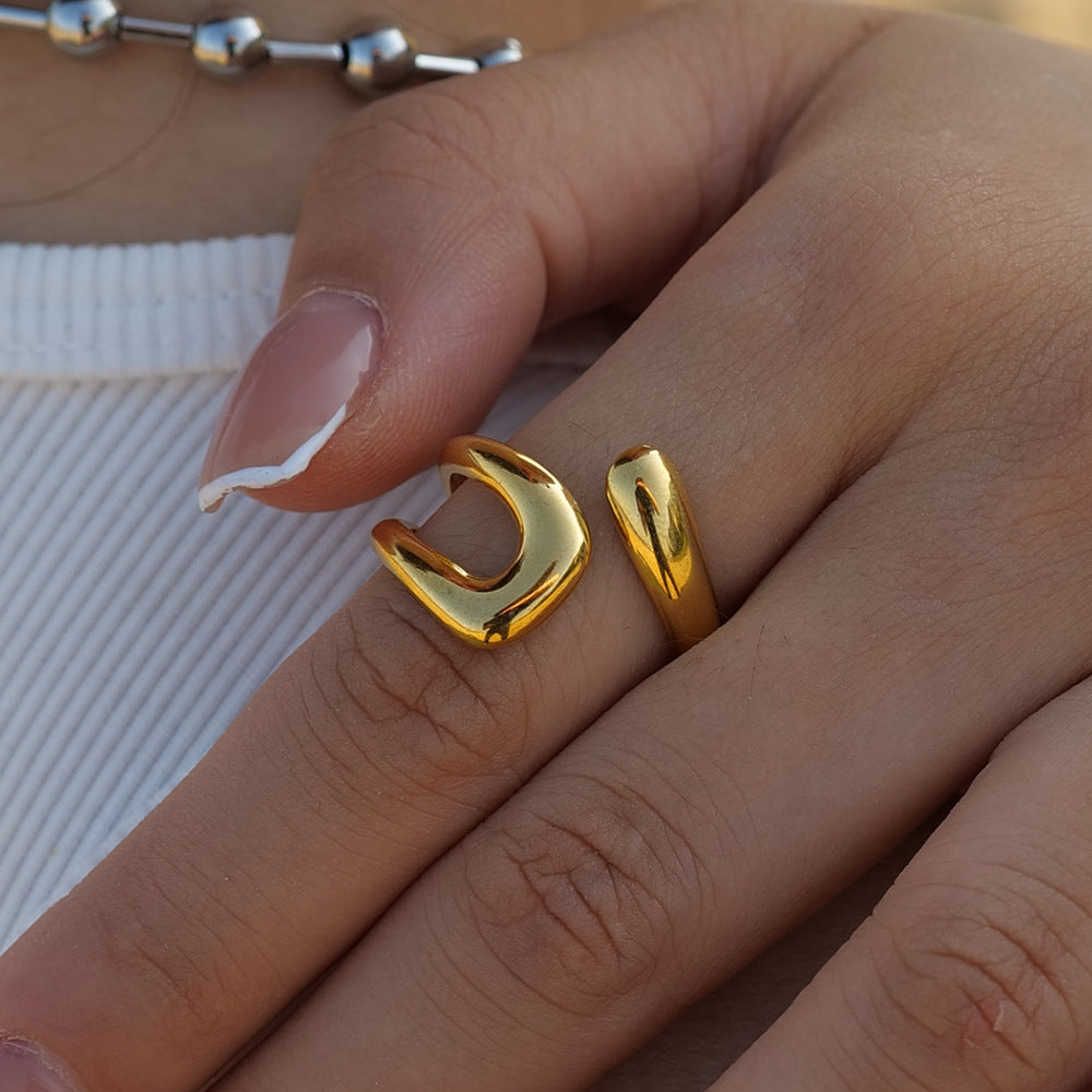 Damen Offener Ring mit verspieltem, geschwungenem Design Shop Nory