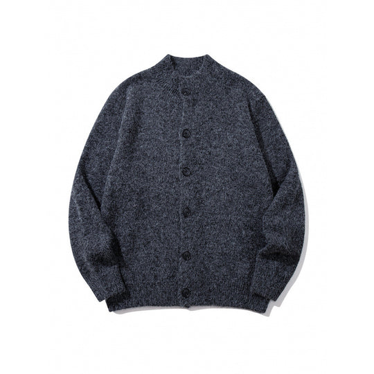 Unisex Boxy-Mohair‑Mix‑Cardigan mit halbhohem Kragen und durchgehender Knopfleiste Shop Nory