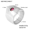 Damenring mit rotem Zirkon und modernem Design aus Edelstahl Shop Nory