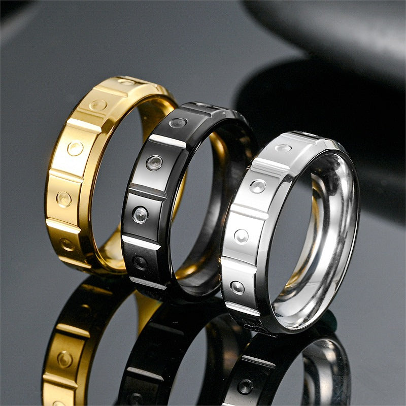 Herren Ring mit modernem, strukturiertem Design und funkelnden Akzenten Shop Nory