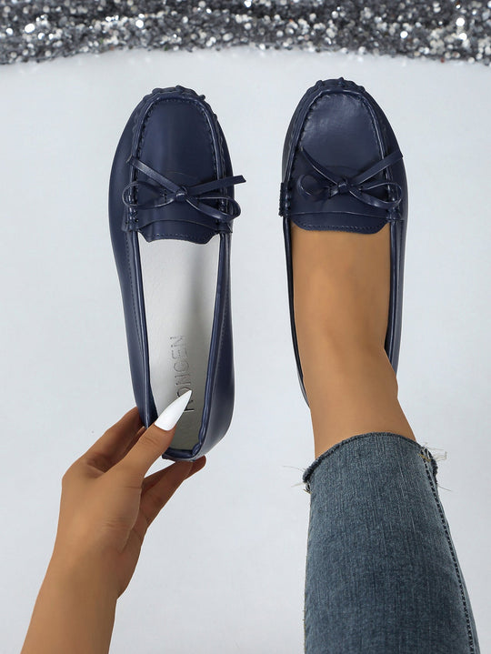 Damen Mokassins mit elegantem Schleifenakzent und weicher Sohle