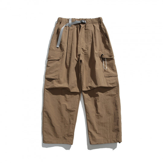 Herren Utility-Cargo-Hose mit weitem Bein, elastischem Bund und Mehrfachtaschen Shop Nory