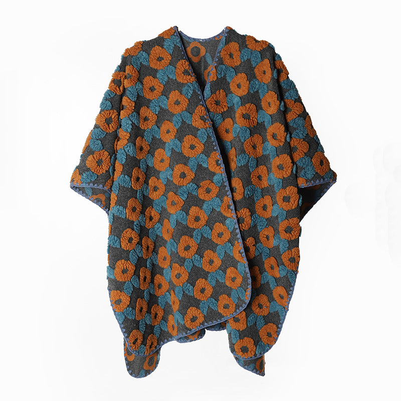 Damen Strukturierter Jacquard-Überwurf mit floraler 3D-Applikation Shop Nory