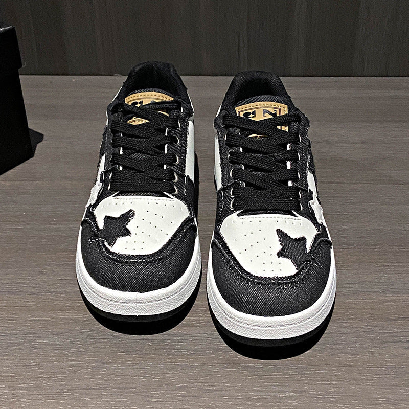 Damen Sportliche Sneakers mit modischen Sternen-Applikationen Shopnory