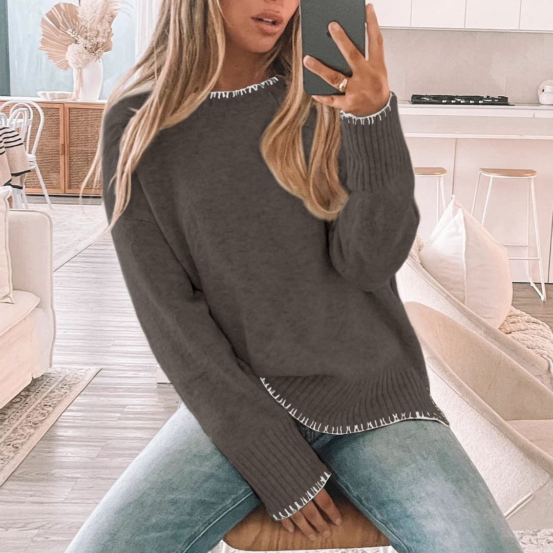 Damen Lässiger Strickpullover mit Rippdetails Shop Nory