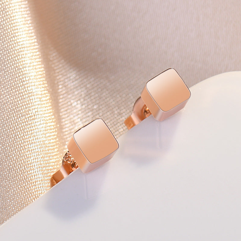 Damen Ohrringe mit modernem quadratischen Design und glitzerndem Finish Shop Nory