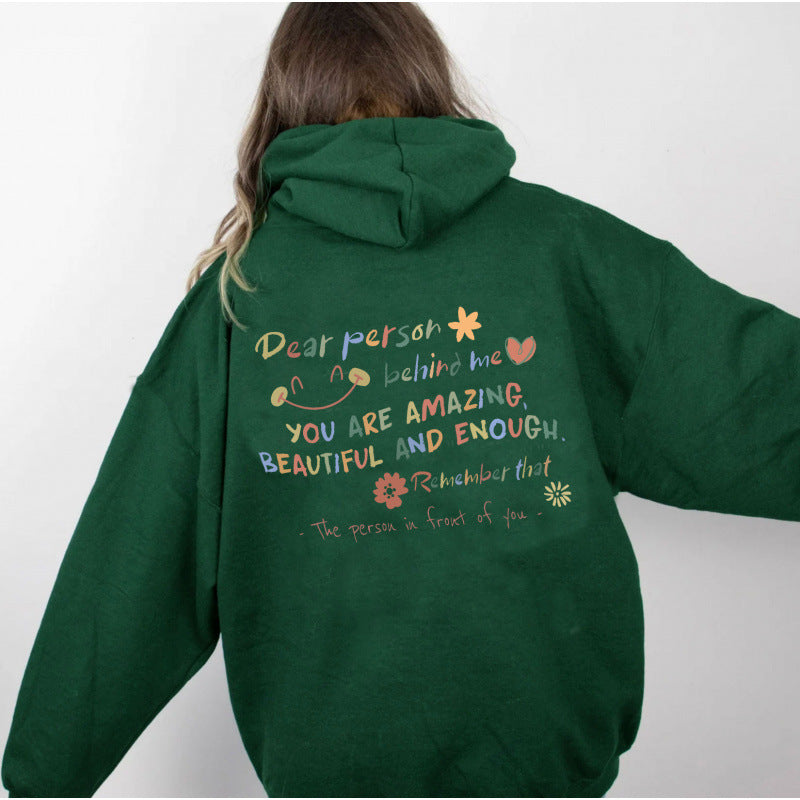 Damen Kapuzenpullover mit motivierendem Schriftzug und komfortabler Passform Shopnory