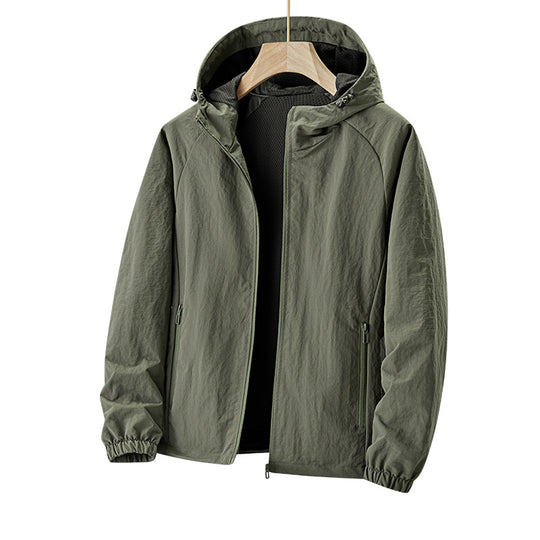 Herren Ultraleichte Kapuzen-Windjacke mit Mesh-Futter und wasserabweisender Außenlage Shop Nory