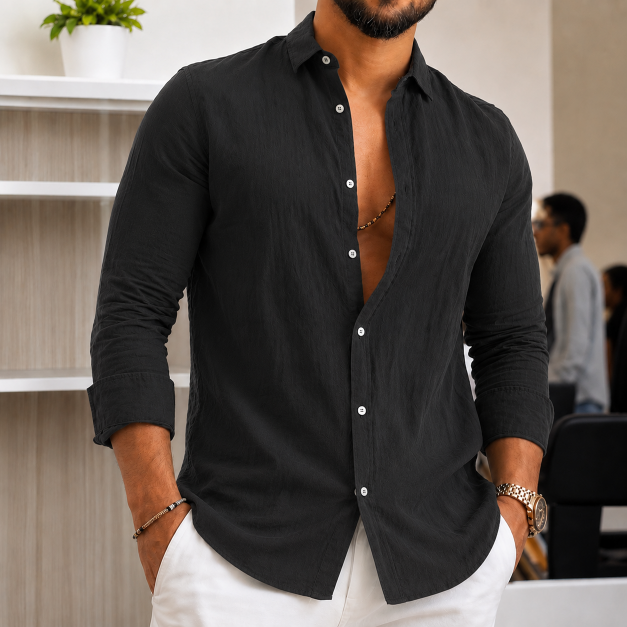 Herren Leichtes Leinenhemd ShopNory