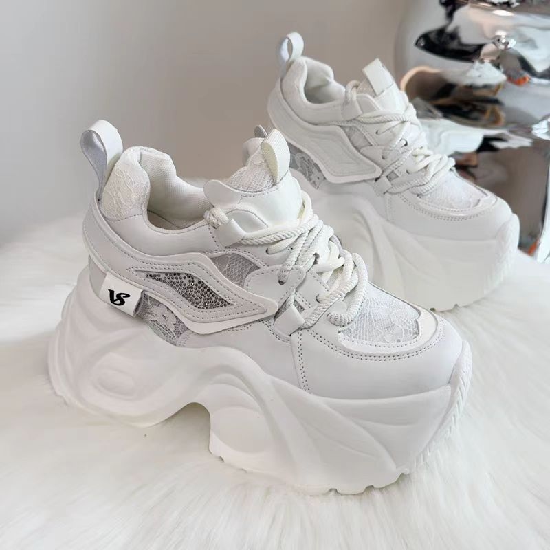 Damen Plateau Sneakers mit atmungsaktiver Mesh-Oberfläche und komfortabler Dämpfung Shopnory