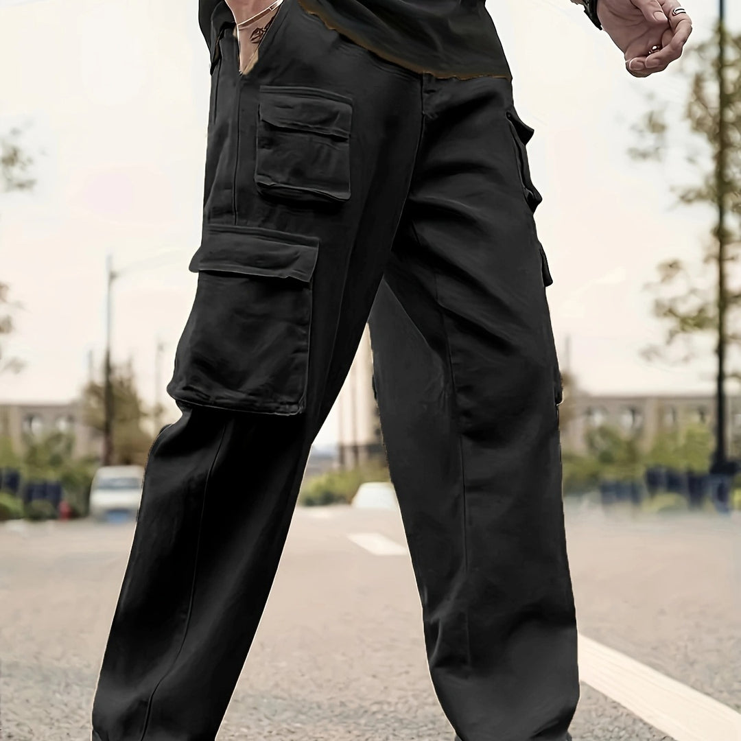 Herren Relaxed-Fit Utility-Cargohose mit großen Klappfächern und elastischem Beinabschluss Shop Nory