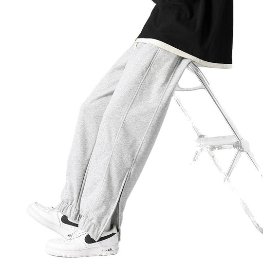 Herren weite Jogginghose mit seitlichem Reißverschluss‑Schlitz, elastischem Bund & Kordelzug Shop Nory
