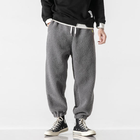 Herren Teddy-Fleece-Jogginghose mit elastischem Bund, Kordelzug und Bündchen Shop Nory