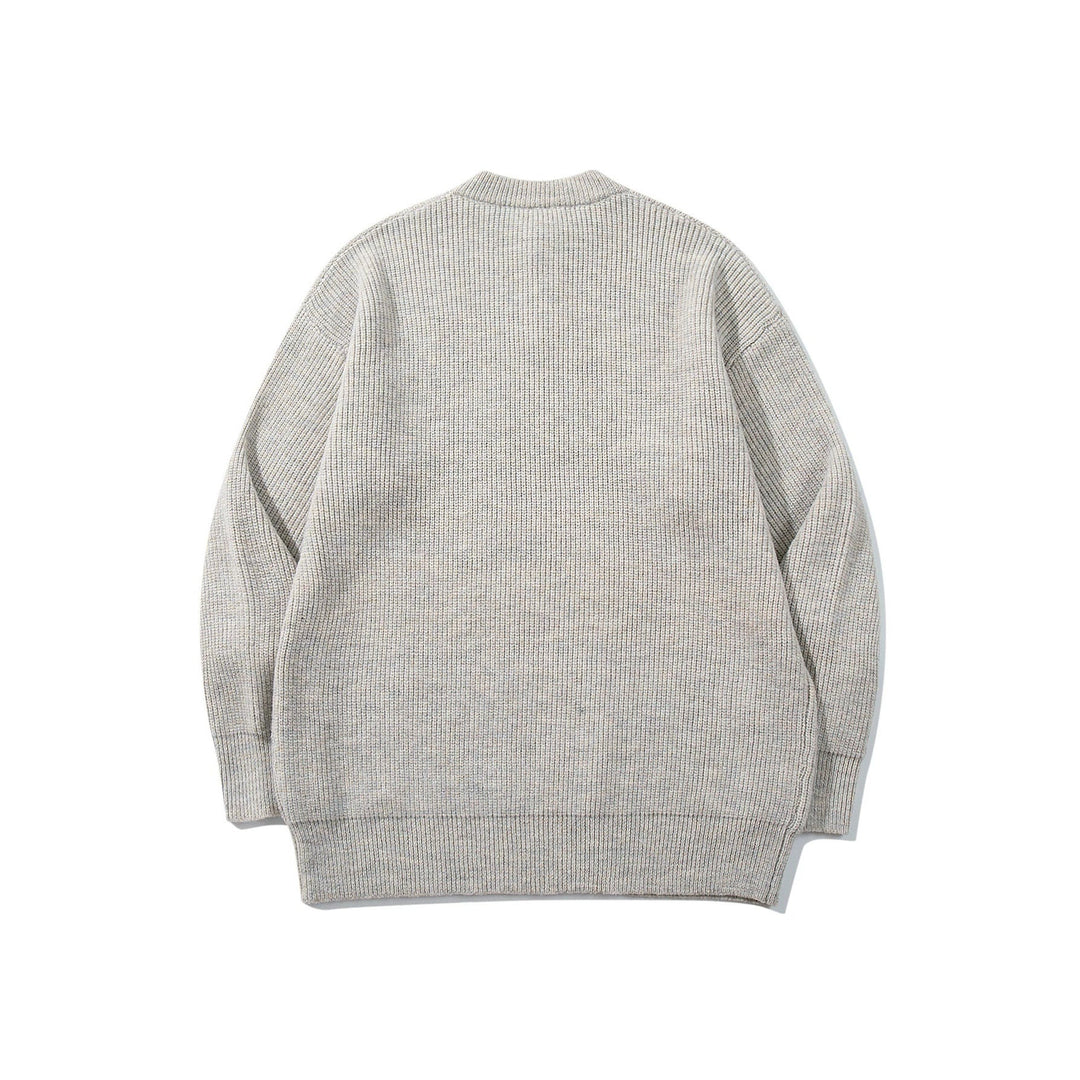 Herren Grobstrick-Henleypullover mit halber Knopfleiste und Rippbündchen Shop Nory