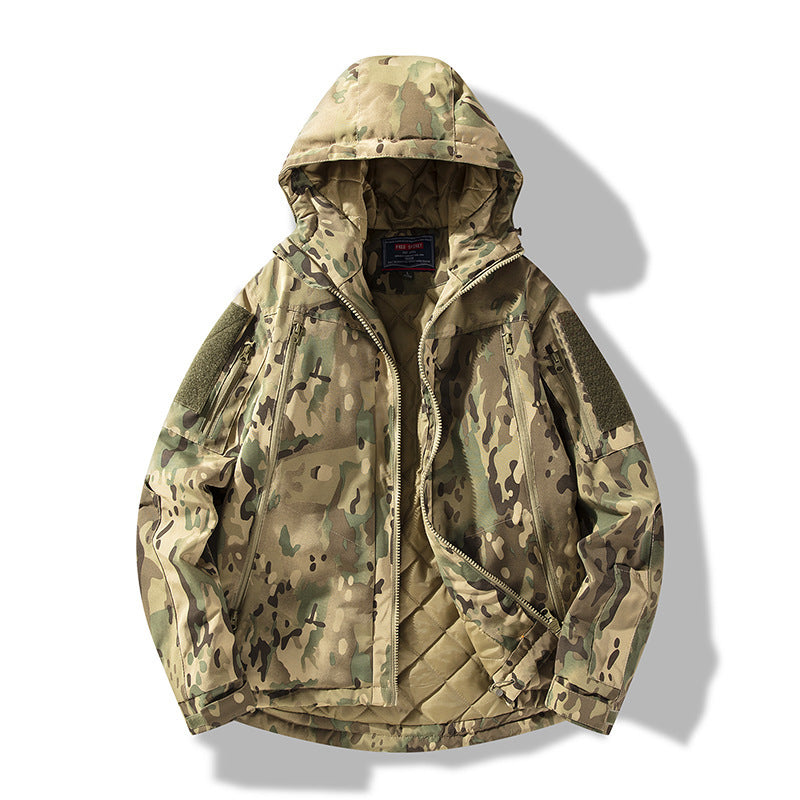 Herren gesteppte taktische Winterjacke mit Kapuze und wasserabweisendem Außenmaterial Shop Nory