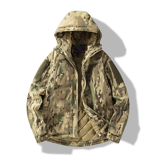 Herren gesteppte taktische Winterjacke mit Kapuze und wasserabweisendem Außenmaterial Shop Nory