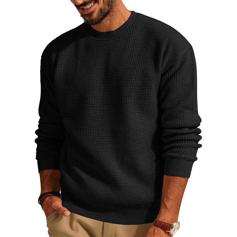 Herren Strukturierter Sweatshirt mit Rundhalsausschnitt