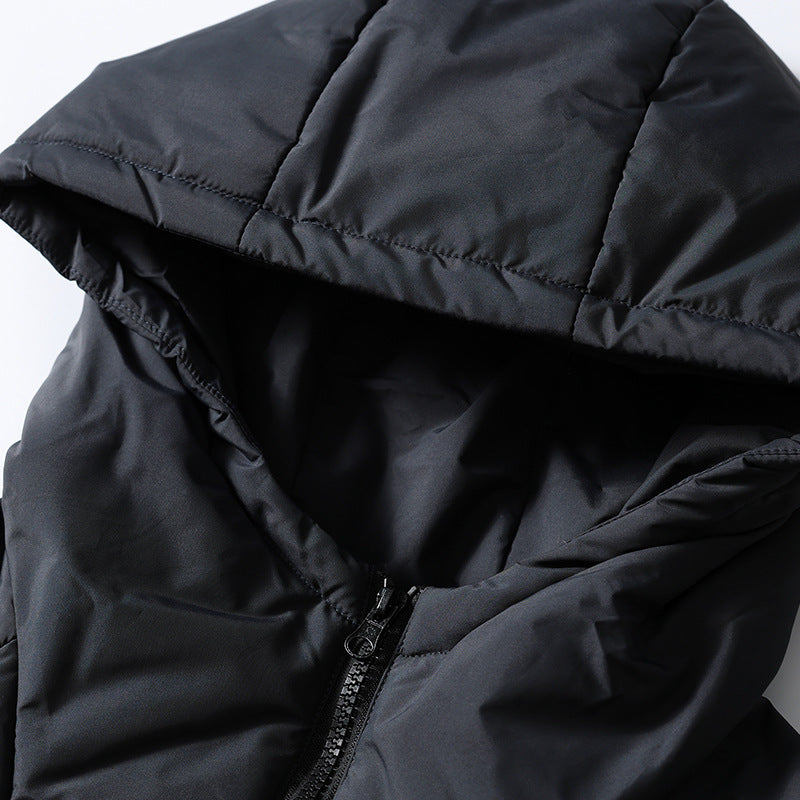 Unisex Wattierter Kapuzenpullover-Anorak mit halbem Reißverschluss, Kängurutasche und Kordelzug Shop Nory