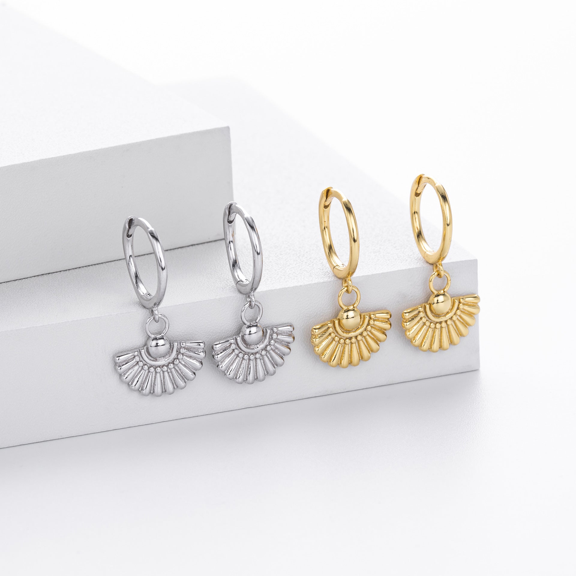 Damen Ohrhänger mit kunstvollem Fächerdesign aus 925 Sterling Silber Shop Nory
