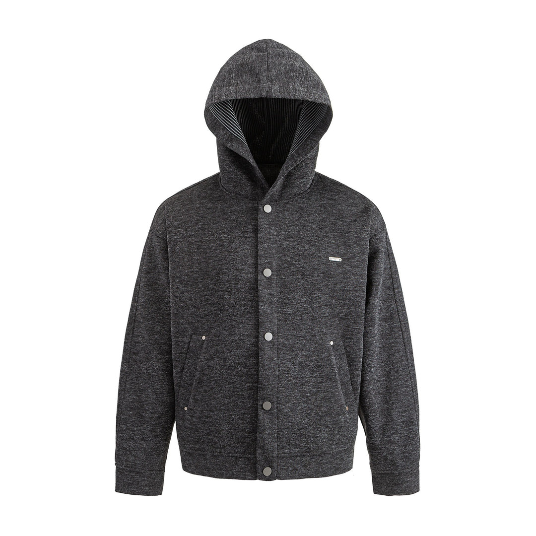 Unisex Kurz geschnittene Boxy-Kapuzenjacke aus Sweat mit Druckknopfblende und Eingrifftaschen Shop Nory