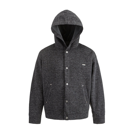 Unisex Kurz geschnittene Boxy-Kapuzenjacke aus Sweat mit Druckknopfblende und Eingrifftaschen Shop Nory