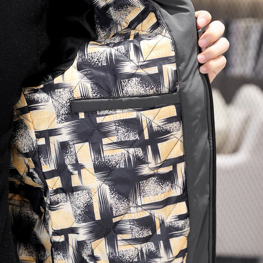 Herren gesteppter Übergangsblouson mit Rautenstepp, Stehkragen und gerippten Abschlüssen Shop Nory
