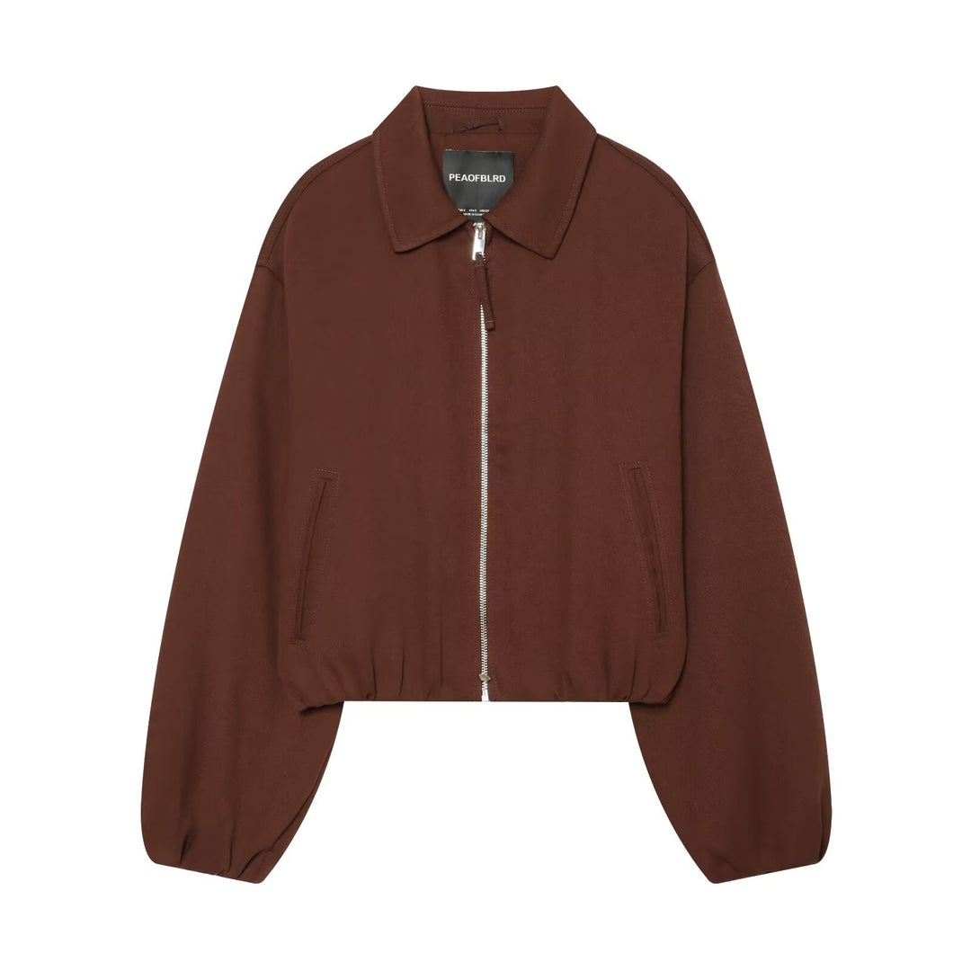 Damen Cropped Bomberjacke im Oversize‑Schnitt mit durchgehendem Reißverschluss und Leopardenmuster Shop Nory