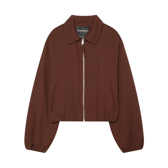 Damen Cropped Bomberjacke im Oversize‑Schnitt mit durchgehendem Reißverschluss und Leopardenmuster Shop Nory