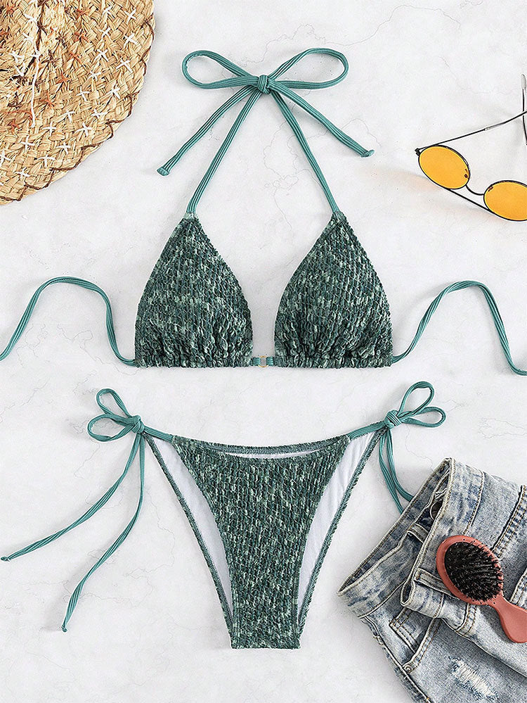 Damen Triangel-Bikini mit raffinierten BindShopnoryändern Shopnory