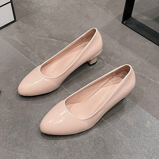 Damen elegante spitze Ballerinas mit bequemen Absatz