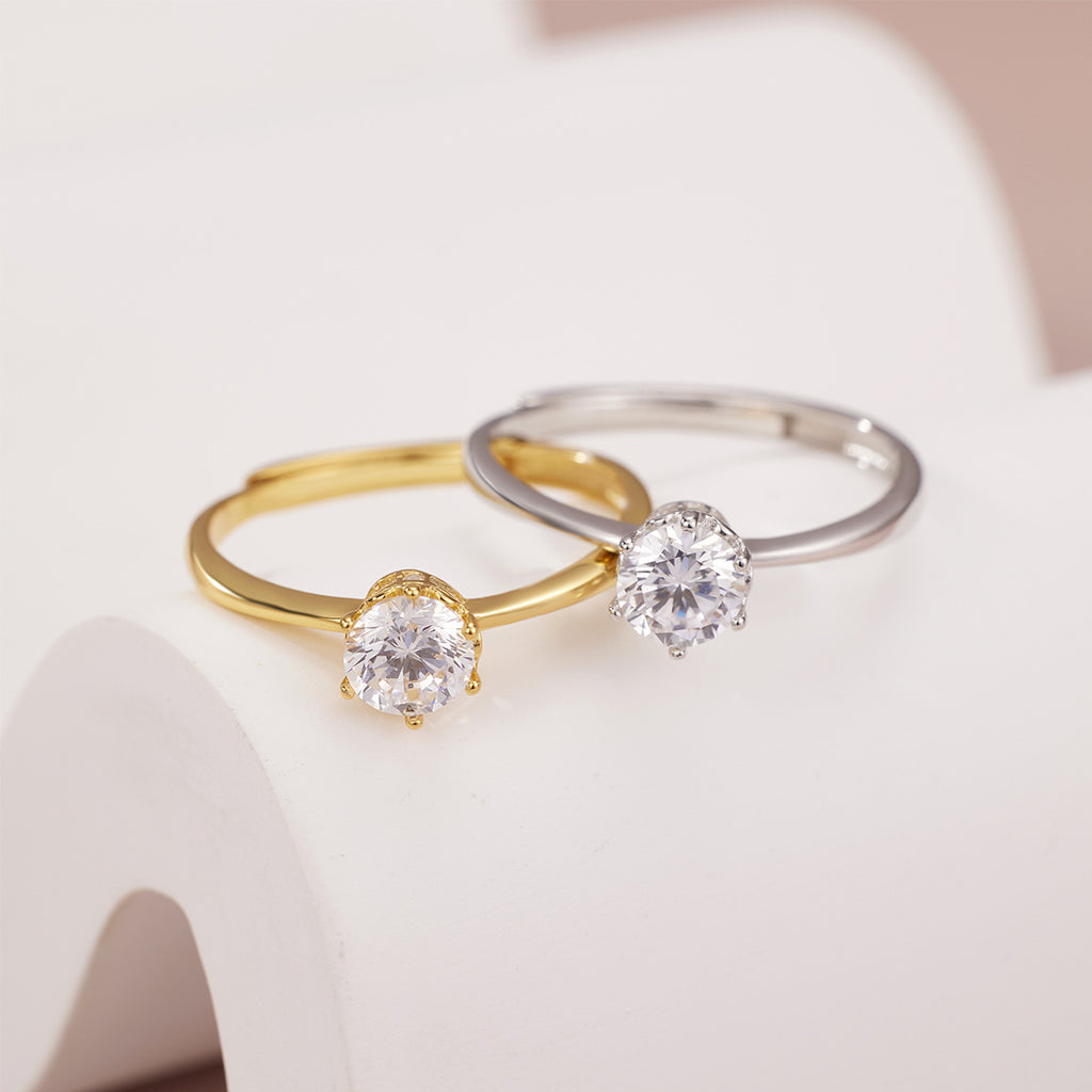 Damen Solitaire-Ring mit exquisite Diamantbesatz Shop Nory