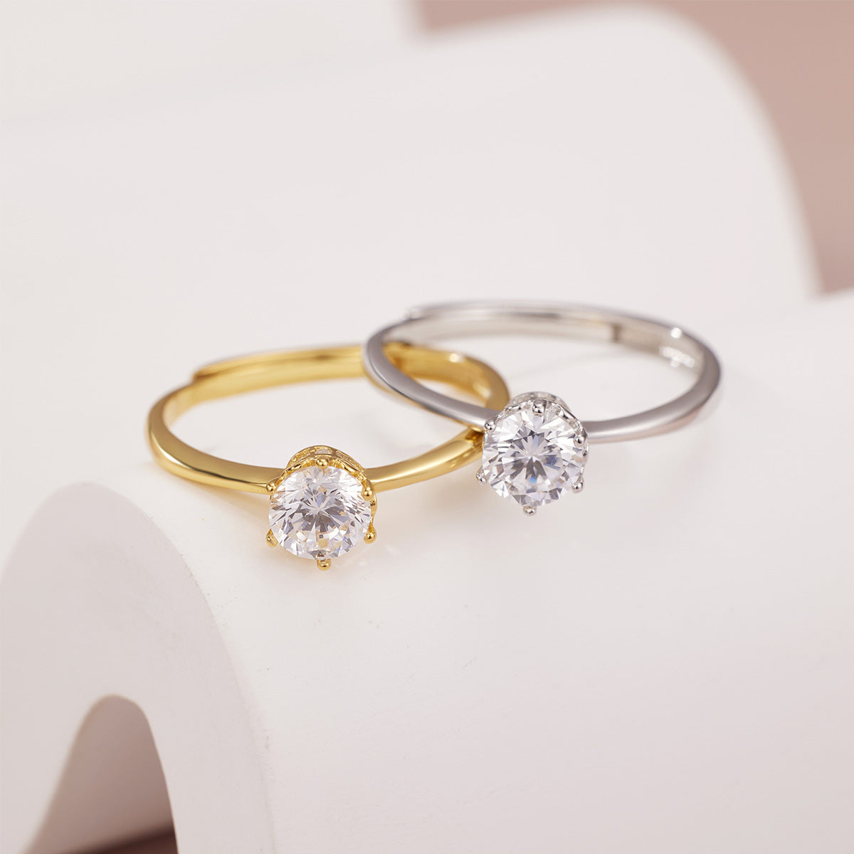 Damen Solitaire-Ring mit exquisite Diamantbesatz Shop Nory