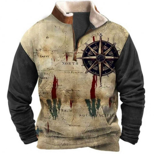 Herren Wärmender Fleece-Pullover mit Stehkragen Shop Nory