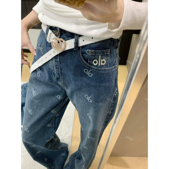 Damen Modische Baggy Jeans mit hohem Bund Shop Nory