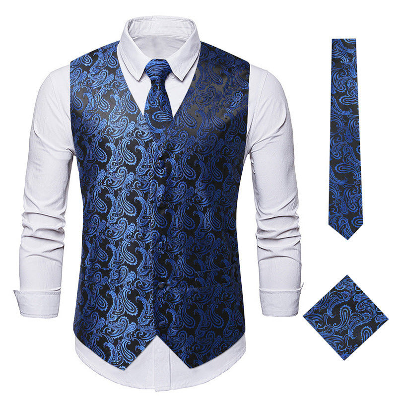 Herren elegante Anzugweste mit eleganten Paisley-Muster und passendem Zubehör ShopNory