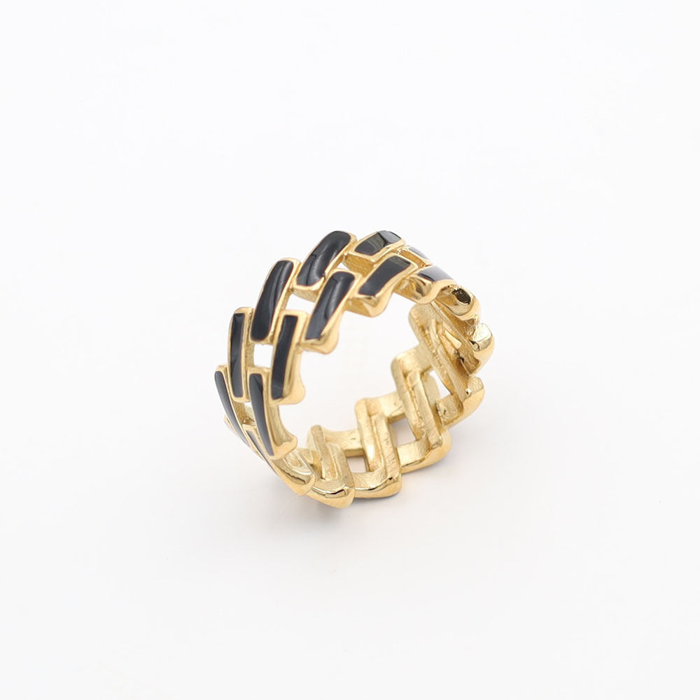 Damen Moderner, geflochtener Ring aus hochwertigem Metall Shop Nory