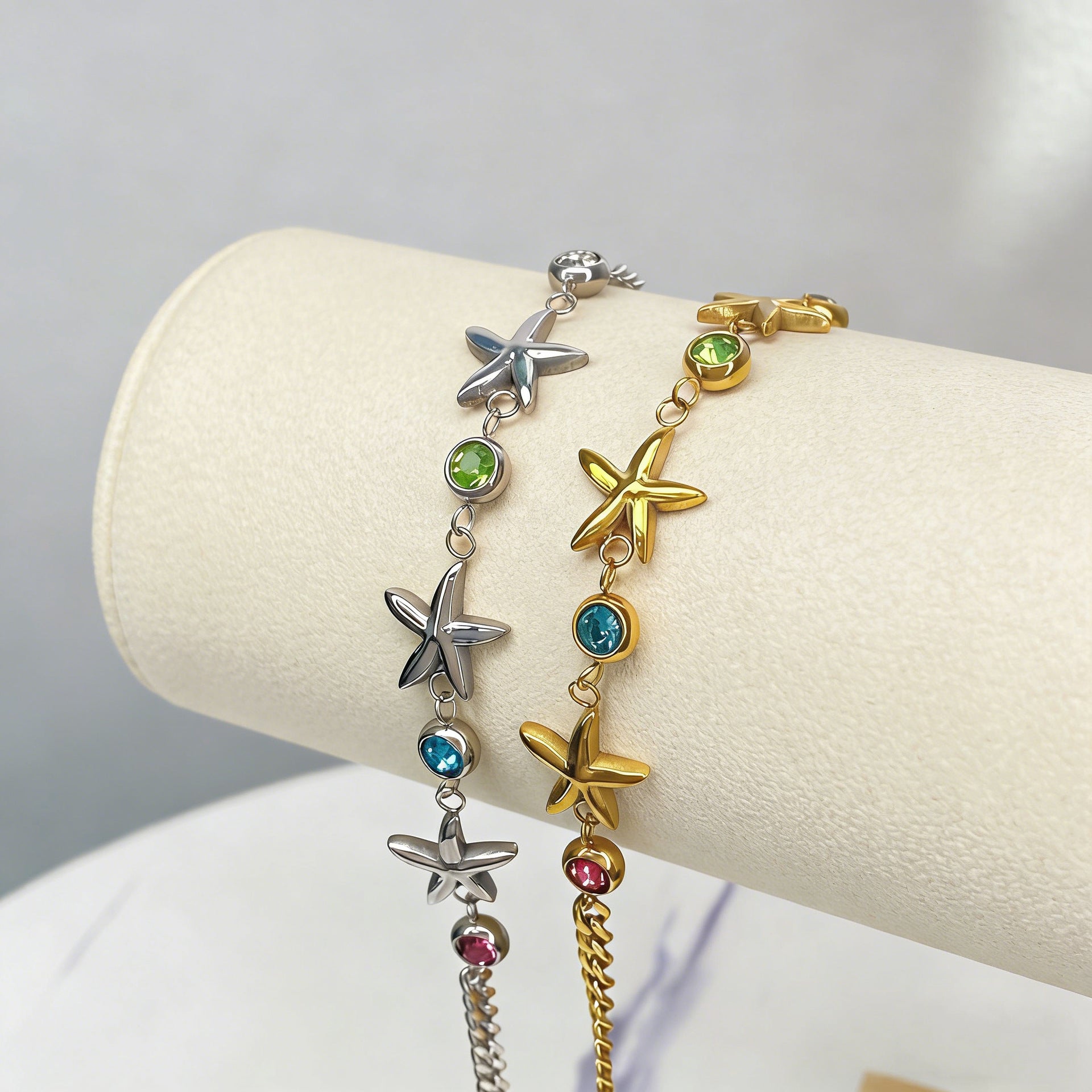 Damen Armband mit bunten Kristallen und maritimem Design Shop Nory