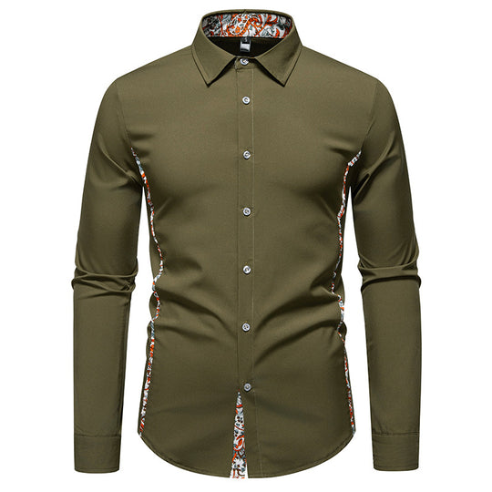 Herren Elegantes tailliertes Business-Hemd mit kontrastierter Innenblende und Paisley-Detail Shop Nory