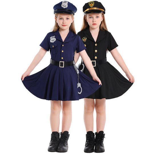 Mädchen Polizeikostüm mit Rock und Hut Shop Nory