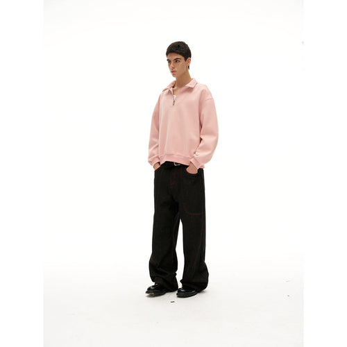 Damen Oversize Halfzip Stehkragen-Sweatshirt aus schwerer Baumwollmischung Shop Nory