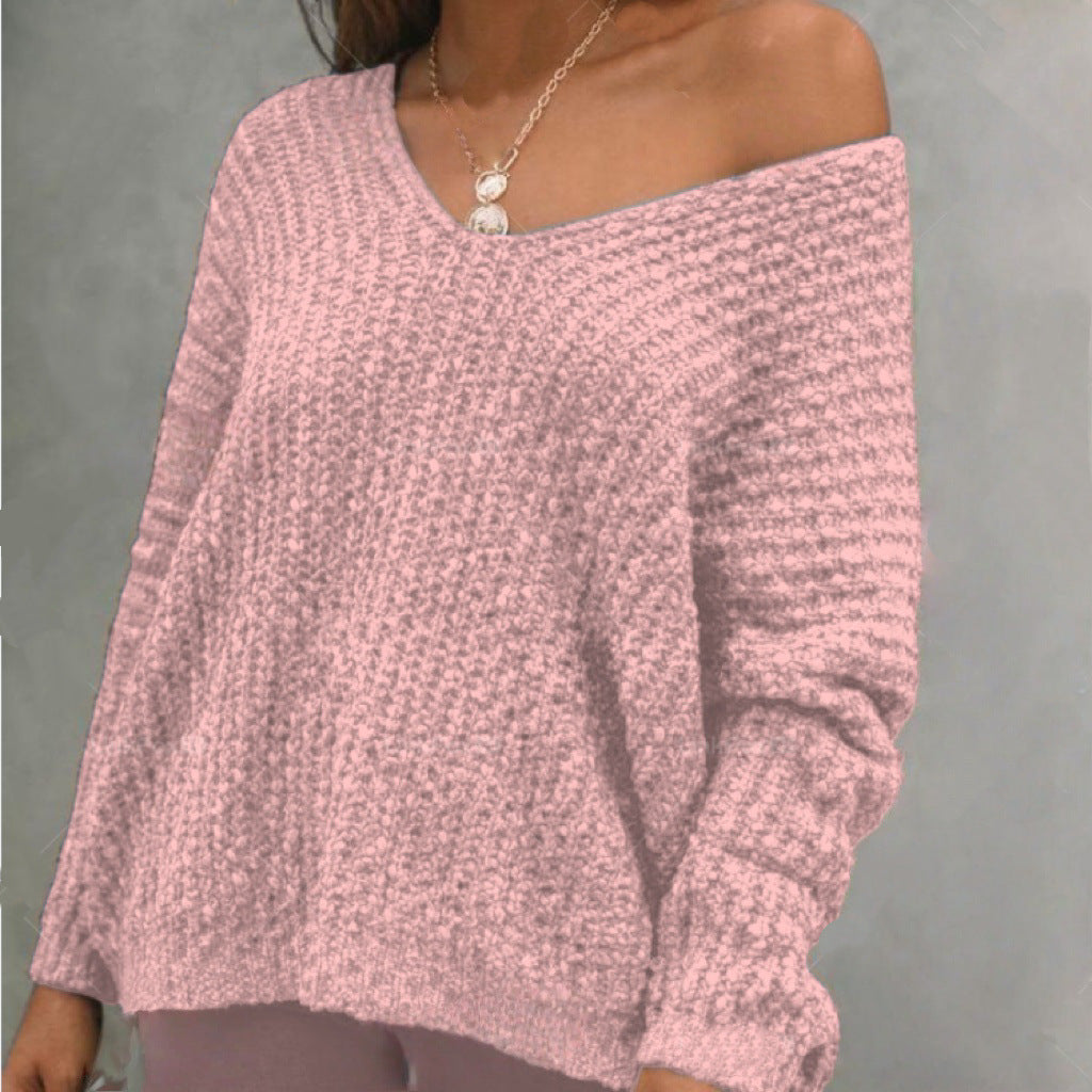 Damen Lockerer Bouclé‑Strickpullover mit überschnittener Schulter Shop Nory