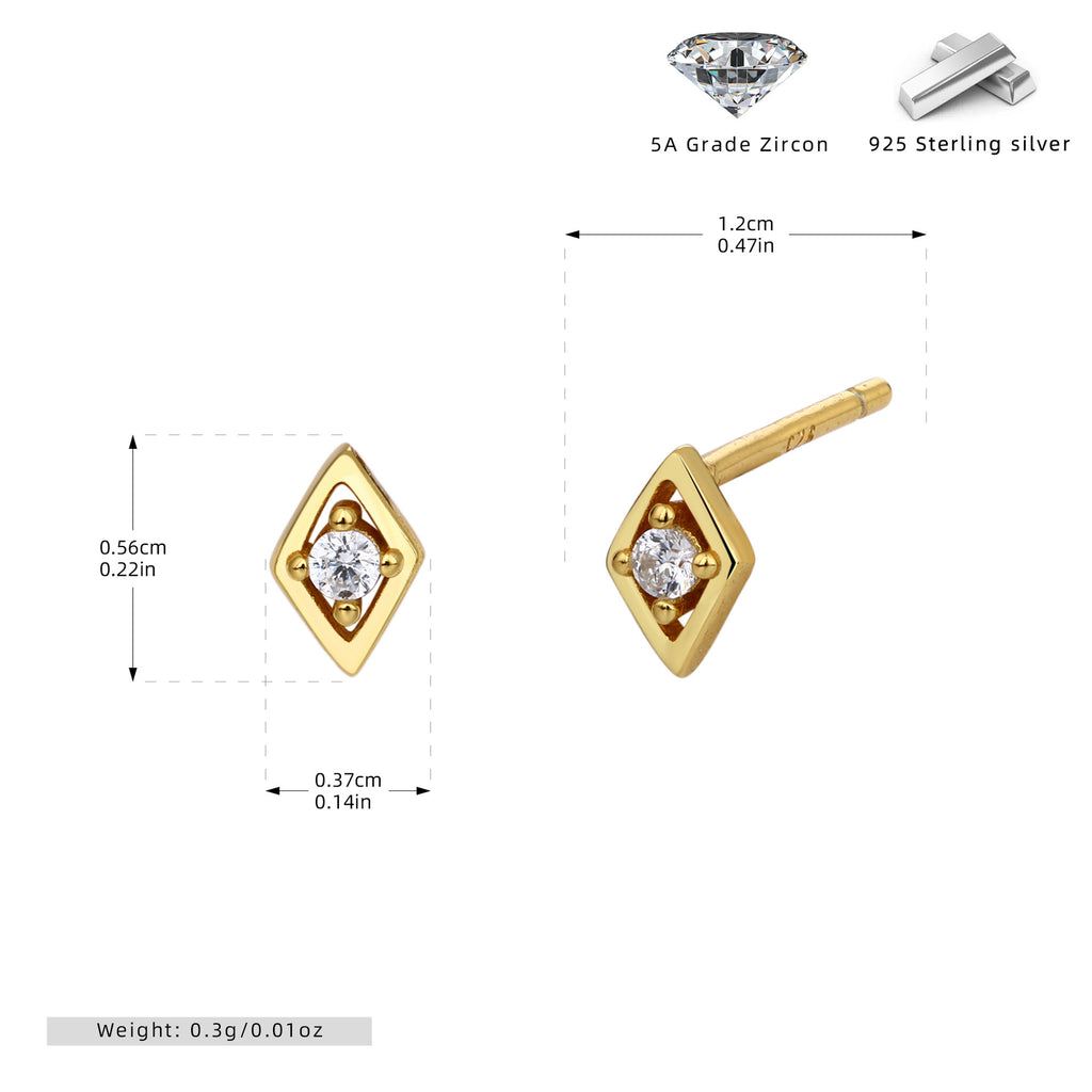 Damen Ohrstecker mit luxuriösem Zirkonakzent aus 925 Sterling Silber Shop Nory