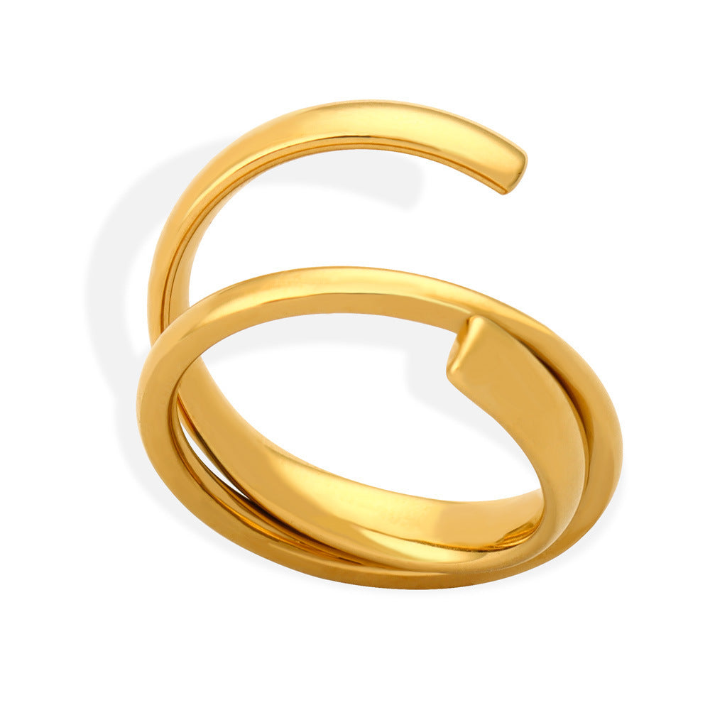 Damen Offener Ring mit modernem, geschwungenem Design Shop Nory