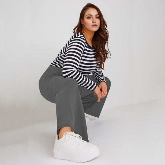 Damen Hochtaillierte Relax-Culottehose mit weitem Bein und seitlichen Eingrifftaschen Shopy Nory