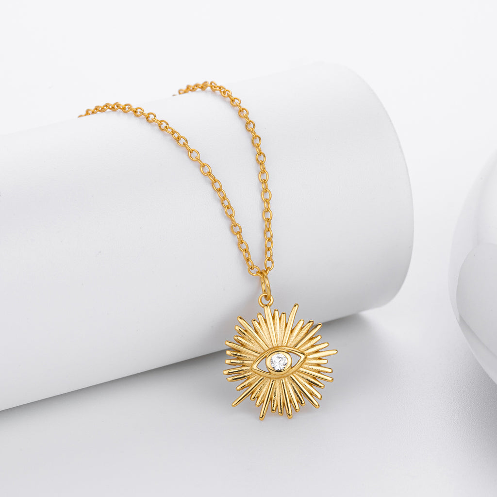 Damen Halskette mit filigranem Augenmotiv aus hochwertigem 925 Sterling Silber Shop Nory